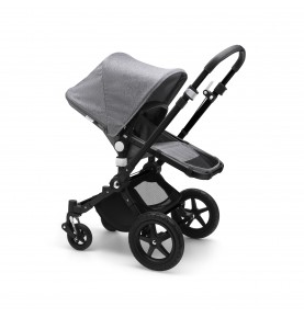 Poussette naissance et 2e âge Bugaboo Cameleon 3 Plus Capote gris chiné, habillages gris chiné, châssis noir | Bugaboo