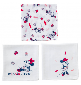 Lot de 3 langes Minnie Confettis - 60x60 cm